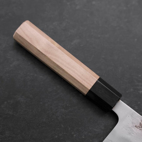 Santoku Silver Steel #3 Nashiji Buffalo Magnolia Handle 165mm-[Musashi]-[Japanese-Kitchen-Knives]