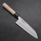 Santoku Silver Steel #3 Nashiji Buffalo Magnolia Handle 165mm-[Musashi]-[Japanese-Kitchen-Knives]