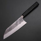 Santoku Silver Steel #3 Nashiji Damascus Black Ishime Urushi Handle 165mm (6.5”)-[Musashi]-[Japanese-Kitchen-Knives]
