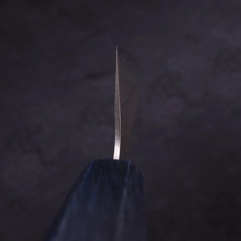 Santoku Silver Steel #3 Nashiji Dark Blue Handle 165mm-[Musashi]-[Japanese-Kitchen-Knives]