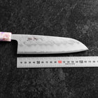 Santoku Silver Steel #3 Nashiji Ocean Sakura Handle 165mm-[Musashi]-[Japanese-Kitchen-Knives]