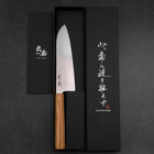 Santoku Silver Steel #3 Nashiji Olive Handle 170mm-[Musashi]-[Japanese-Kitchen-Knives]