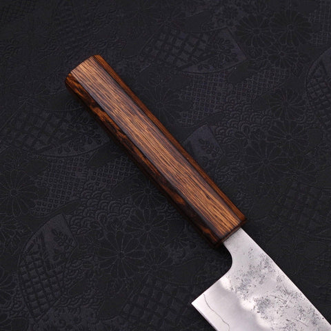 Santoku Silver Steel #3 Nashiji Sumi Urushi Handle 165mm-[Musashi]-[Japanese-Kitchen-Knives]