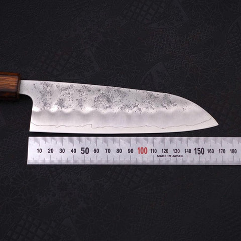 Santoku Silver Steel #3 Nashiji Sumi Urushi Handle 165mm-[Musashi]-[Japanese-Kitchen-Knives]