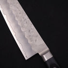 Santoku Silver Steel #3 Nashiji Western Black Handle 180mm (7”)-[Musashi]-[Japanese-Kitchen-Knives]