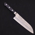 Santoku Silver Steel #3 Nashiji Western Black Handle 180mm (7”)-[Musashi]-[Japanese-Kitchen-Knives]