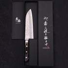 Santoku Silver Steel #3 Nashiji Western Handle 180mm (7”)-[Musashi]-[Japanese-Kitchen-Knives]