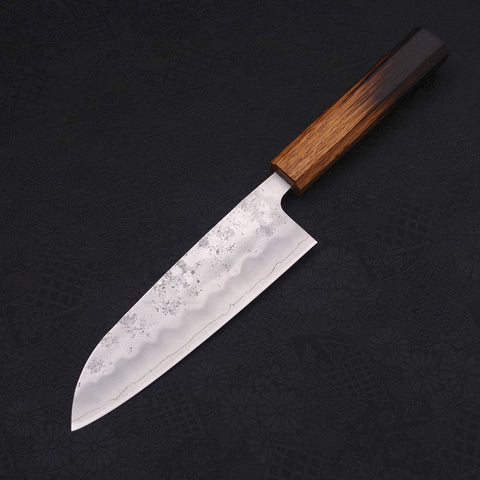 Santoku Silver Steel #3 Nashiji Yaki Urushi Handle 165mm (6.5”)-[Musashi]-[Japanese-Kitchen-Knives]