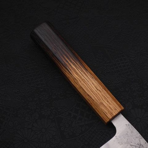 Santoku Silver Steel #3 Nashiji Yaki Urushi Handle 165mm (6.5”)-[Musashi]-[Japanese-Kitchen-Knives]
