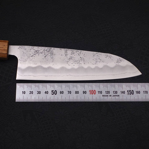 Santoku Silver Steel #3 Nashiji Yaki Urushi Handle 165mm (6.5”)-[Musashi]-[Japanese-Kitchen-Knives]