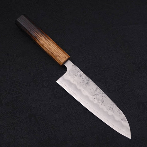 Santoku Silver Steel #3 Nashiji Yaki Urushi Handle 165mm (6.5”)-[Musashi]-[Japanese-Kitchen-Knives]