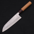 Santoku Silver Steel #3 Nashiji Zelkova Handle 165mm-[Musashi]-[Japanese-Kitchen-Knives]