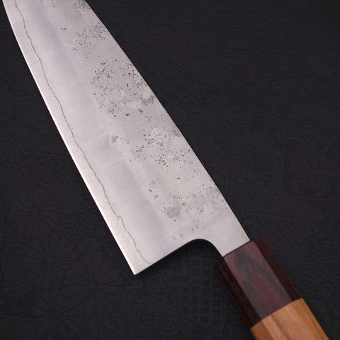 Santoku Silver Steel #3 Nashiji Zelkova Handle 165mm-[Musashi]-[Japanese-Kitchen-Knives]