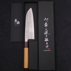 Santoku Silver Steel #3 Nashiji Zelkova Handle 165mm-[Musashi]-[Japanese-Kitchen-Knives]