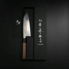 Santoku Silver Steel #3 Nawame Damascus Buffalo Walnut Handle 165mm-[Musashi]-[Japanese-Kitchen-Knives]