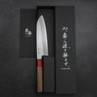 Santoku Silver Steel #3 Polished Walnut Handle 165mm-[Musashi]-[Japanese-Kitchen-Knives]