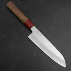 Santoku Silver Steel #3 Polished Walnut Handle 165mm-[Musashi]-[Japanese-Kitchen-Knives]