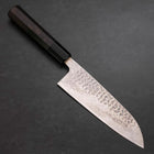 Santoku Silver Steel #3 Tsuchime Damascus Buffalo Ebony Handle 170mm (6.7”)-[Musashi]-[Japanese-Kitchen-Knives]
