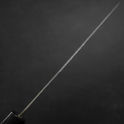 Santoku Silver Steel #3 Tsuchime Damascus Buffalo Ebony Handle 170mm-[Musashi]-[Japanese-Kitchen-Knives]