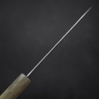 Santoku Silver Steel #3 Tsuchime Damascus Buffalo Magnolia Handle 170mm-[Musashi]-[Japanese-Kitchen-Knives]