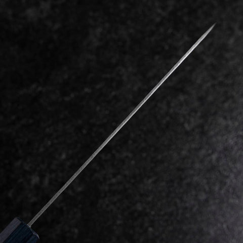 Santoku Silver Steel #3 Tsuchime Damascus Dark Blue Urushi Handle 170mm (6.7”)-[Musashi]-[Japanese-Kitchen-Knives]
