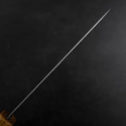 Santoku Silver Steel #3 Tsuchime Damascus Oak Handle 170mm-[Musashi]-[Japanese-Kitchen-Knives]