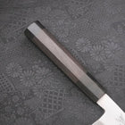 Santoku Single-Edged White Steel #2 Kasumi Buffalo Ebony Handle 180mm (7”)-[Musashi]-[Japanese-Kitchen-Knives]