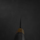 Santoku Stainless Clad Blue Steel #2 Kurouchi Walnut Zelkova Handle 165mm (6.5”)-[Musashi]-[Japanese-Kitchen-Knives]