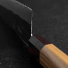Santoku Stainless Clad Blue Steel #2 Kurouchi Zelkova Handle 165mm-[Musashi]-[Japanese-Kitchen-Knives]