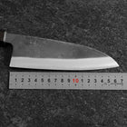 Santoku Stainless Clad Blue Super Kurouchi Green Urushi Handle 165mm (6.5”)-[Musashi]-[Japanese-Kitchen-Knives]