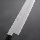 Santoku Stainless Clad Blue Super Polished Buffalo Ebony Handle 140mm-[Musashi]-[Japanese-Kitchen-Knives]
