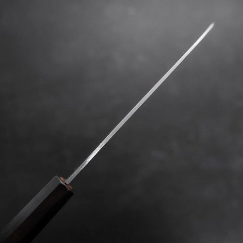 Santoku Stainless Clad Blue Super Polished Buffalo Ebony Handle 140mm-[Musashi]-[Japanese-Kitchen-Knives]