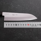 Santoku Stainless Clad Blue Super Polished Buffalo Ebony Handle 140mm-[Musashi]-[Japanese-Kitchen-Knives]