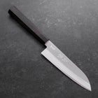 Santoku Stainless Clad Blue Super Polished Buffalo Ebony Handle 140mm-[Musashi]-[Japanese-Kitchen-Knives]