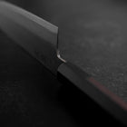 Santoku Stainless Clad Blue Super Polished Buffalo Ebony Handle 180mm-[Musashi]-[Japanese-Kitchen-Knives]