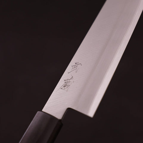 Santoku Stainless Clad Blue Super Polished Rosewood Handle 165mm-[Musashi]-[Japanese-Kitchen-Knives]