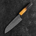 Santoku Sweden Stainless Steel Mirror Nashiji Washi Damascus Yaki Urushi Handle 165mm (6.5”)-[Musashi]-[Japanese-Kitchen-Knives]