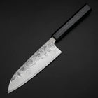 Santoku Sweden Stainless Steel Nashiji Washi Damascus Dark Blue Urushi Handle 165mm (6.5”)-[Musashi]-[Japanese-Kitchen-Knives]