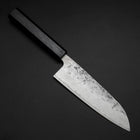 Santoku Sweden Stainless Steel Nashiji Washi Damascus Dark Blue Urushi Handle 165mm (6.5”)-[Musashi]-[Japanese-Kitchen-Knives]