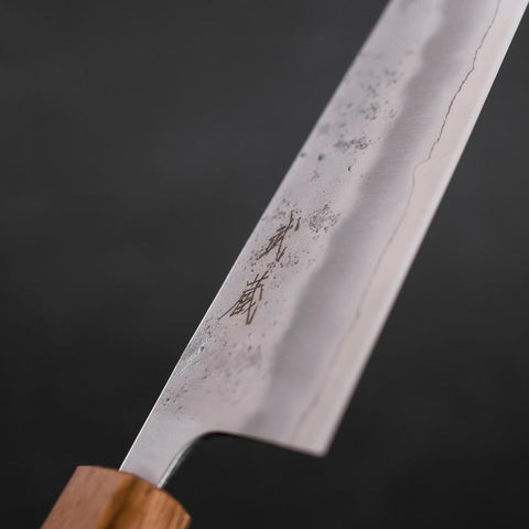 Santoku Sweden Stainless Steel Nashiji Washi Oak Handle 165mm-[Musashi]-[Japanese-Kitchen-Knives]