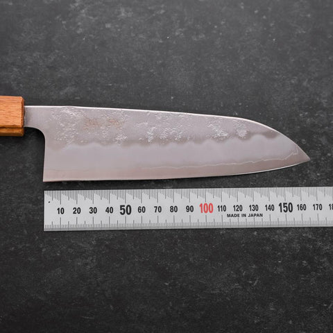 Santoku Sweden Stainless Steel Nashiji Washi Oak Handle 165mm-[Musashi]-[Japanese-Kitchen-Knives]