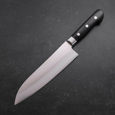 Santoku Sweden Stainless Steel Polished Western Black Handle 180mm-[Musashi]-[Japanese-Kitchen-Knives]