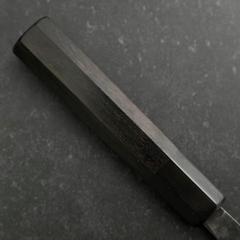 Santoku V-Toku 2 Kurouchi Damascus Buffalo Ebony Handle 165mm-[Musashi]-[Japanese-Kitchen-Knives]