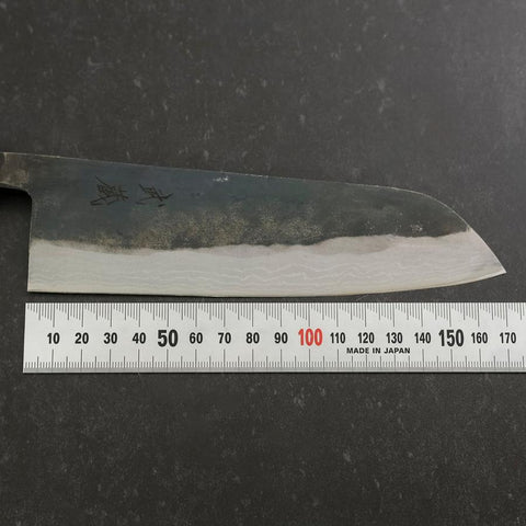 Santoku V-Toku 2 Kurouchi Damascus Buffalo Ebony Handle 165mm-[Musashi]-[Japanese-Kitchen-Knives]