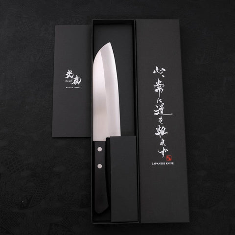 Santoku VG-1 Polished Western Black Handle 165mm Limited (6.5”)-[Musashi]-[Japanese-Kitchen-Knives]