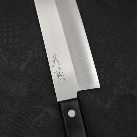 Santoku VG-1 Polished Western Black Handle 170mm (Tsuba Nashi)-[Musashi]-[Japanese-Kitchen-Knives]