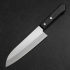 Santoku VG-1 Polished Western Black Handle 170mm (Tsuba-nashi) (6.7”)-[Musashi]-[Japanese-Kitchen-Knives]