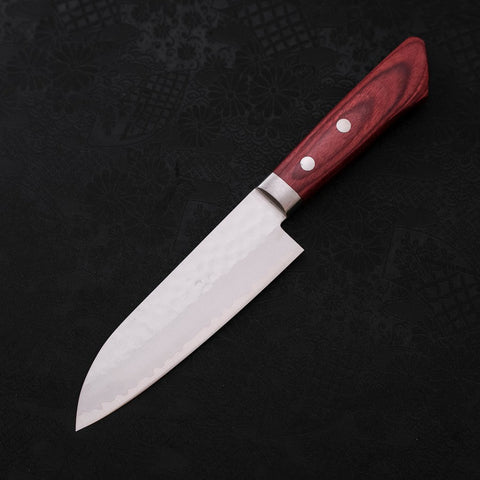 Santoku VG-1 Tsuchime Damascus Western Red Handle 130mm-[Musashi]-[Japanese-Kitchen-Knives]