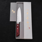 Santoku VG-1 Tsuchime Damascus Western Red Handle 130mm-[Musashi]-[Japanese-Kitchen-Knives]
