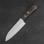 Santoku VG-1 Tsuchime Western Brown Mahogany Handle 130mm (Tsuba Nashi)-[Musashi]-[Japanese-Kitchen-Knives]